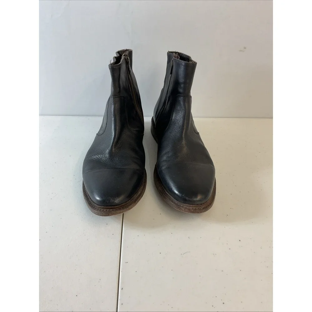 Mens Freebird by Steven Douglas‎ Boot Size 13 Leather black Zip Grunge Biker